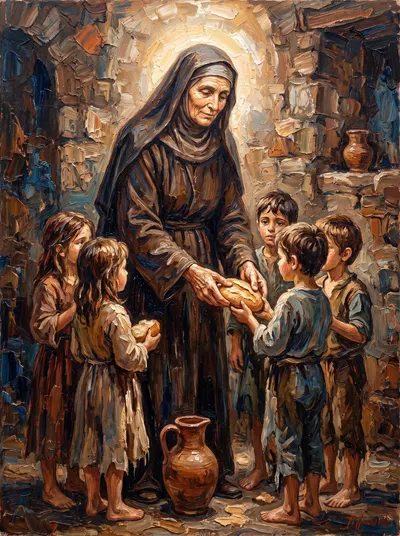 Madre dos Órfãos, Protetora das Viúvas, Benfeitora de Enos, Santa do Vinho Inesgotável, Mãe de Trácia